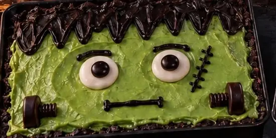 Frankenstein brownie slab, Jay's Bakes